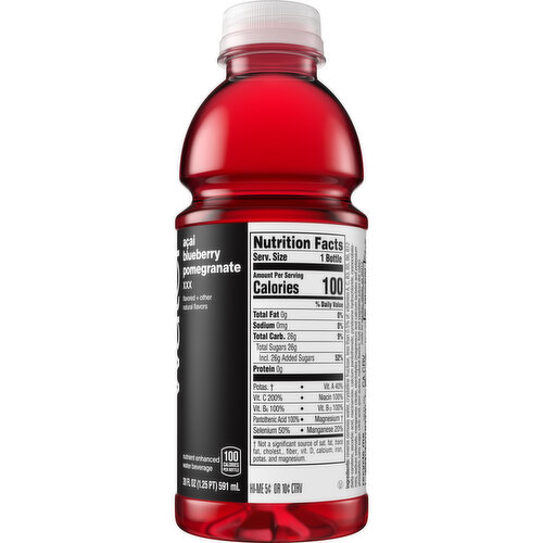 vitaminwater xxx, Electrolyte Enhanced Water W/ Vitamins, Açai-Blueberry-Pomegranate Drink