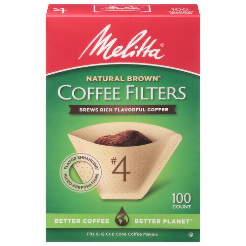 Melitta Coffee Filters, Natural Brown, No. 4