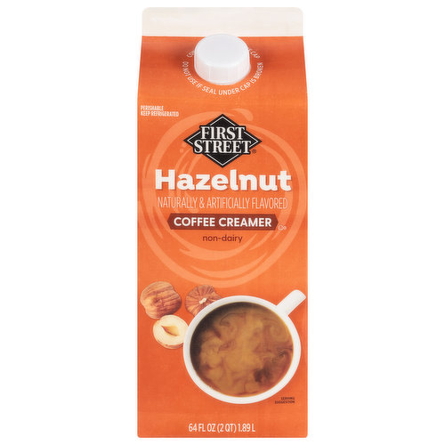 First Street Coffee Creamer, Non-Dairy, Hazelnut