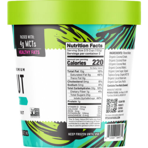 Pitaya Foods Organic Premium Sorbetter Coconut Sorbet