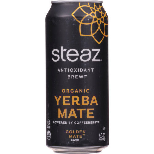 Steaz Yerba Mate, Organic, Golden Mate Flavored