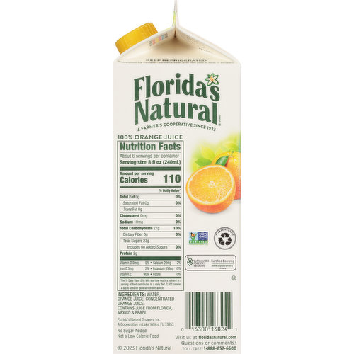 Florida's Natural Orange Juice, 100% Premium, Most Pulp