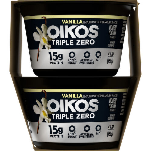 Oikos Triple Zero Nonfat Greek Blended Vanilla Yogurt