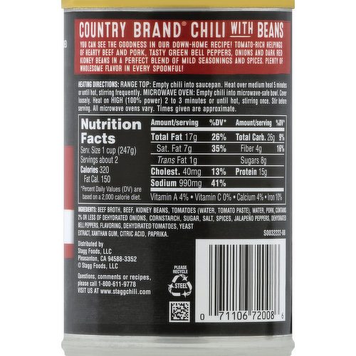 Stagg Chili, with Beans, Country Brand