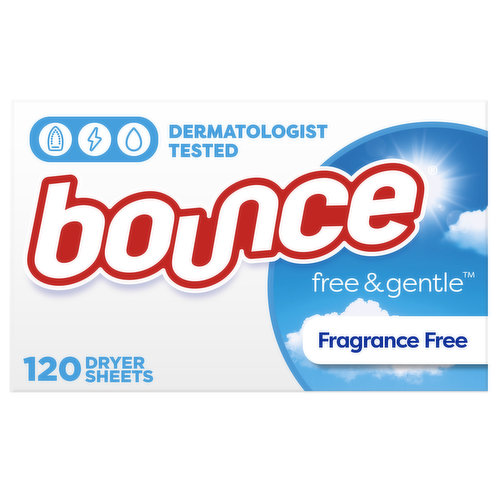 Bounce Free & Gentle Dryer Sheets, 120 Ct