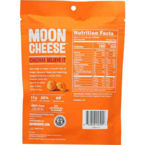Moon Cheese Cheese Bites, Cheddar Believe It