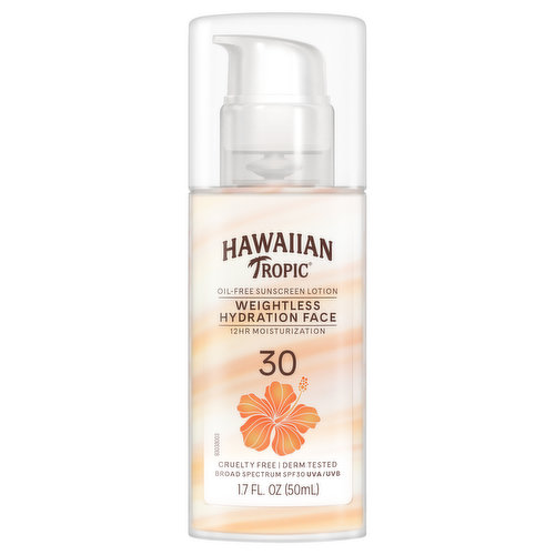 Hawaiian Tropic Sunscreen Lotion, Oil-Free, Broad Spectrum SPF 30