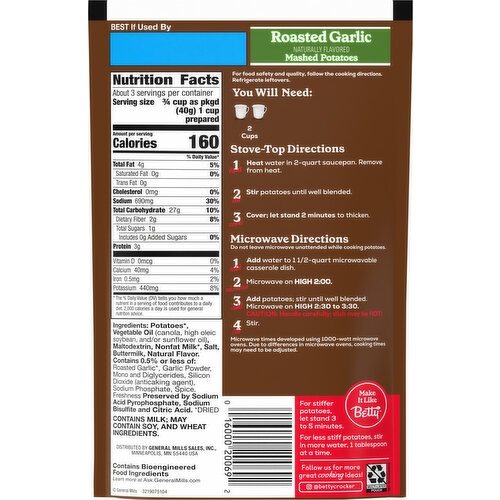 Betty Crocker Roasted Garlic Mashed Potatoes