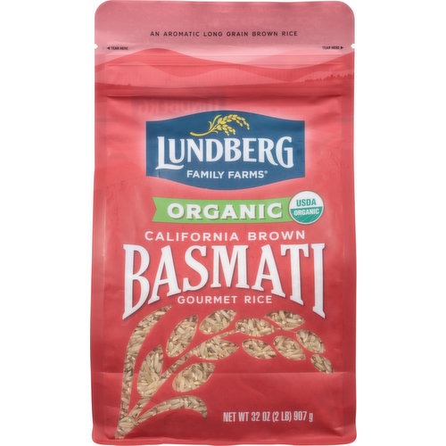 Lundberg Family Farms Rice, Organic, Basmati, California Brown, Gourmet