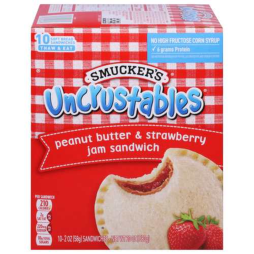 Smucker's Sandwiches, Peanut Butter & Strawberry Jam