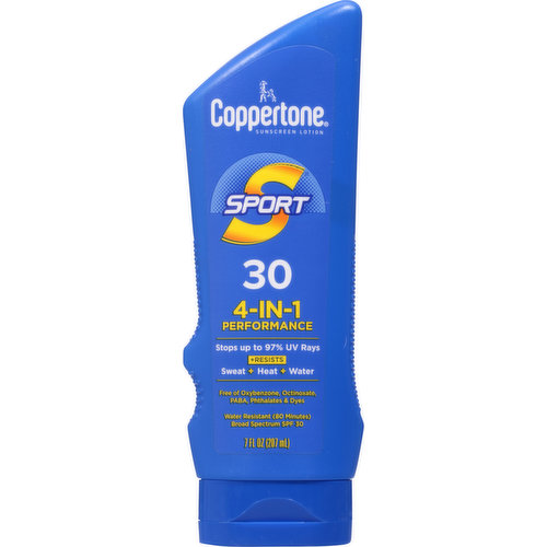 Coppertone Sunscreen Lotion, 4-In-1 Performance, Broad Spectrum SPF 30