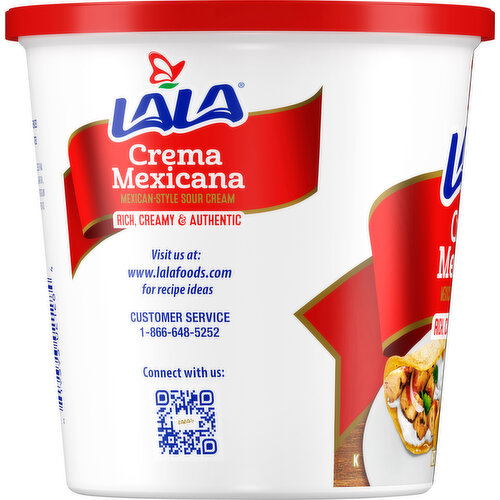Lala Sour Cream, Crema Mexicana, Mexican-Style
