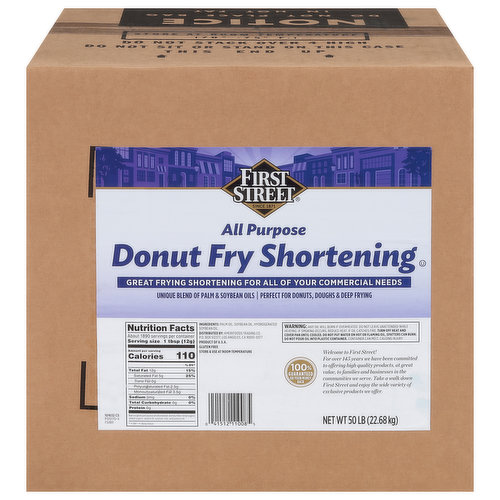 First Street Donut Fry Shortening, All Purpose