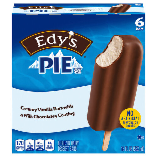 Edy's Pie Creamy Vanilla Frozen Dairy Dessert Bars