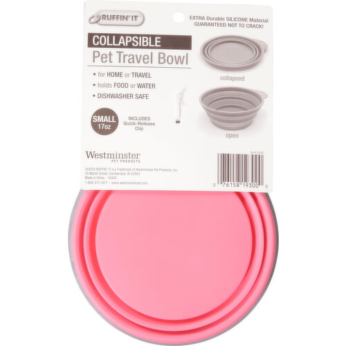 Ruffin' It Pet Travel Bowl, Collapsible, Small