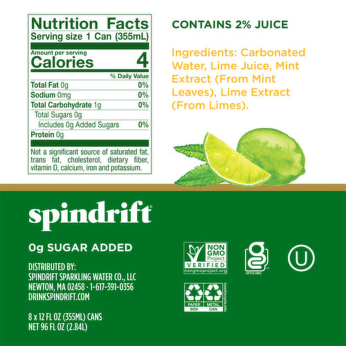 Spindrift Unsweetened Non-Alcoholic Nojito Sparkling Water