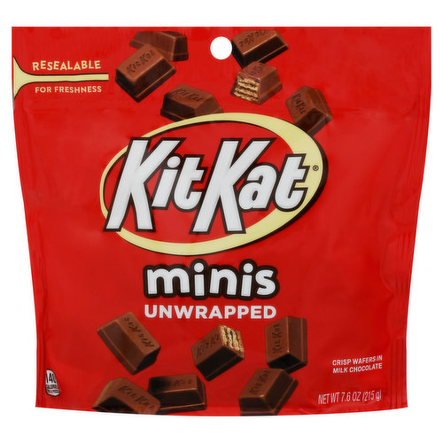 Kit Kat Milk Chocolate, Minis, Unwrapped