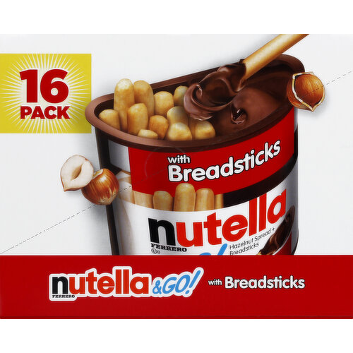 Nutella Hazelnut Spread + Breadsticks, 16 Pack