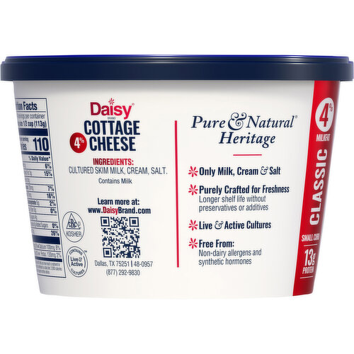 Daisy 4% Milkfat Small Curd Classic Cottage Cheese