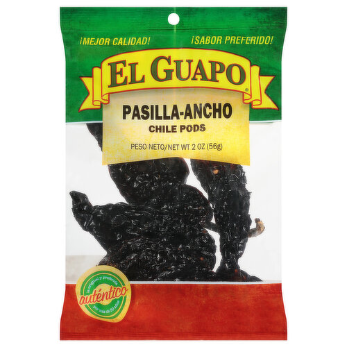 El Guapo Whole Pasilla Ancho Chili Pods (Chile Pasilla Ancho)