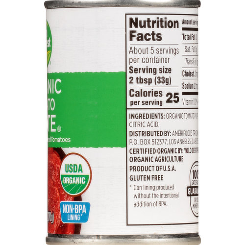 Sun Harvest Tomato Paste, Organic