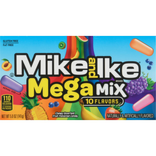 Mike and Ike Candy, Mega Mix, 10 Flavors