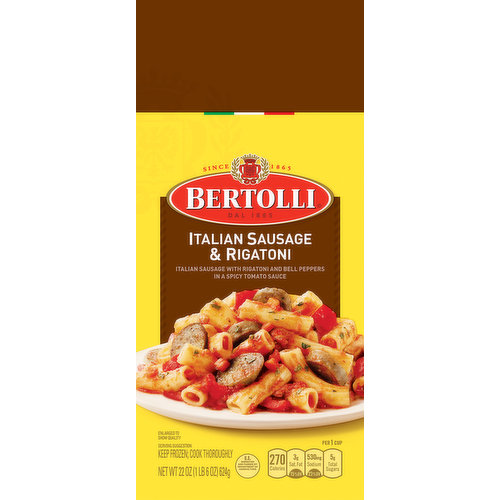 Bertolli Italian Sausage & Rigatoni With Bell Peppers in a Spicy Tomato Sauce Frozen Meal