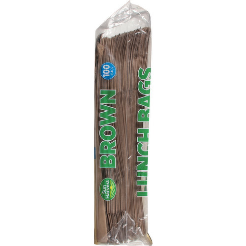 Sun Harvest Lunch Bags, Brown, Paper