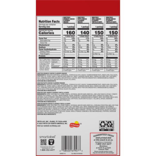 Frito Lay Doritos & Cheetos Snacks