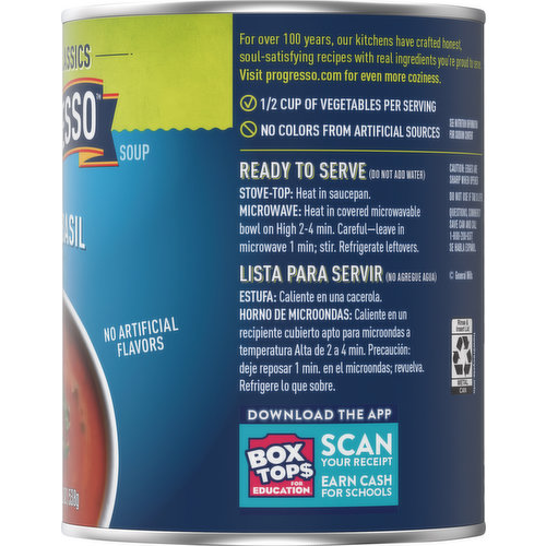 Progresso Soup, Vegetable Classics, Tomato Basil