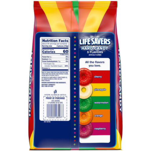 Life Savers LIFE SAVERS Hard Candy, 5 Flavors, Party Size