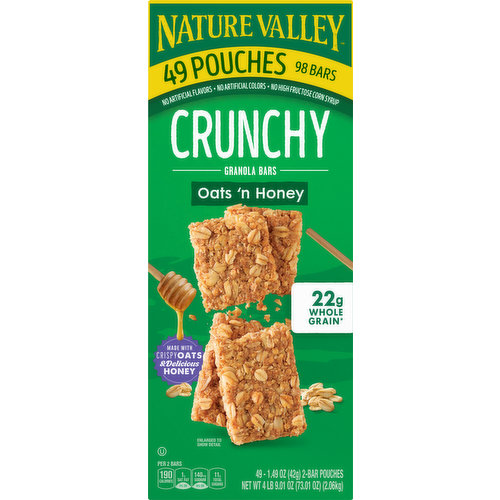 Nature Valley Granola Bars, Oats 'n Honey, Crunchy