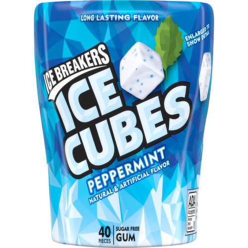 Ice Breakers Gum, Sugar Free, Peppermint, Ice Cubes