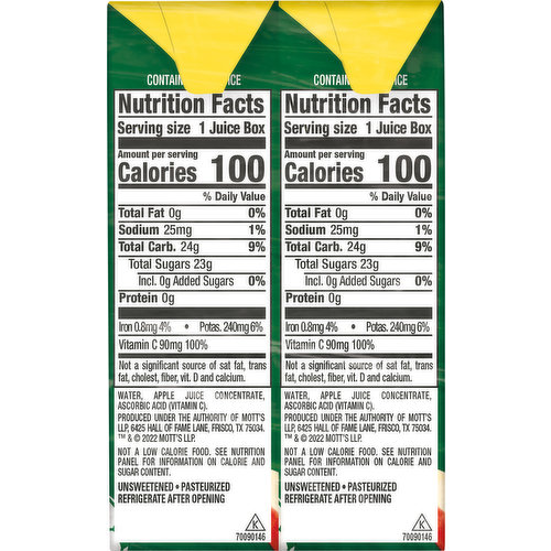 Mott's 100% Juice, Apple, 8 Pack