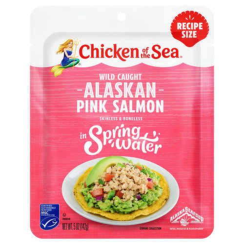 Chicken of the Sea Pink Salmon, Alaskan, Wild Caught, Skinless & Boneless, Recipe Size