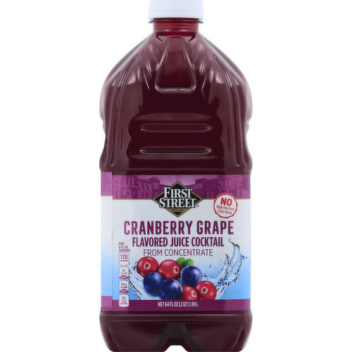 FIRST STREET Juice Cocktail, from Concentrate, Cranberry Grape