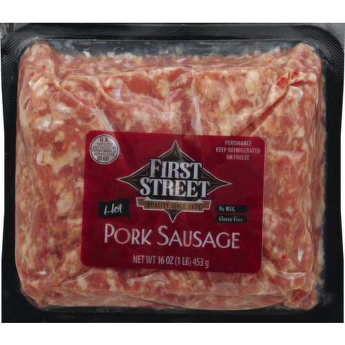 First Street Sausage, Pork, Hot