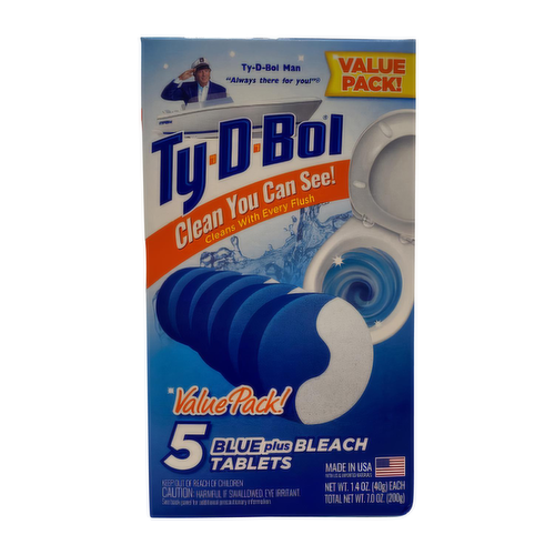 Ty-D-Bol Blue Bleach Tablets 5 ct