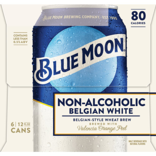 Blue Moon Beer, Non-Alcoholic, Belgium White