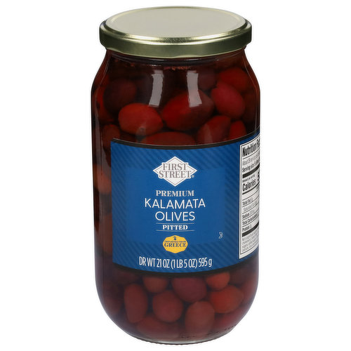 First Street Greek Olives, Pitted Kalamata 