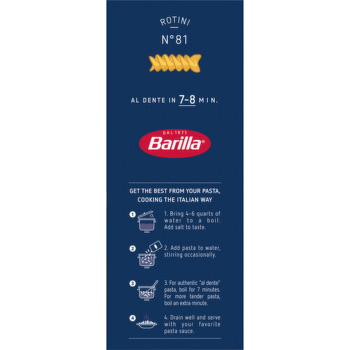 Barilla Rotini - Non-GMO Pasta Made with Durum Wheat Semolina & Kosher Certified