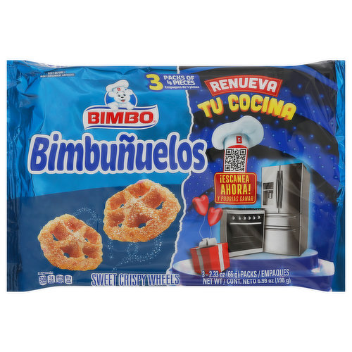 Bimbo Bimbunuelos, Sweet Crispy Wheels, 3 Packs