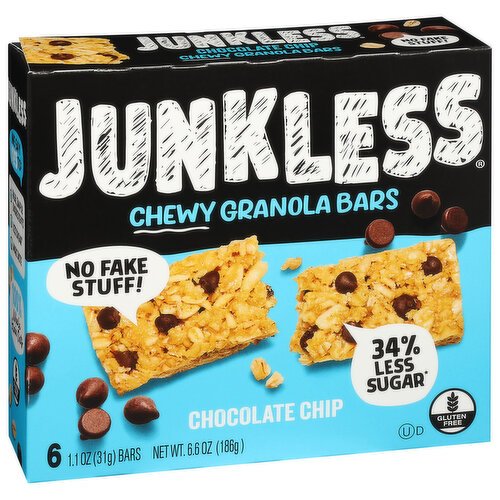 Junkless Chewy Chocolate Chip Granola Bars
