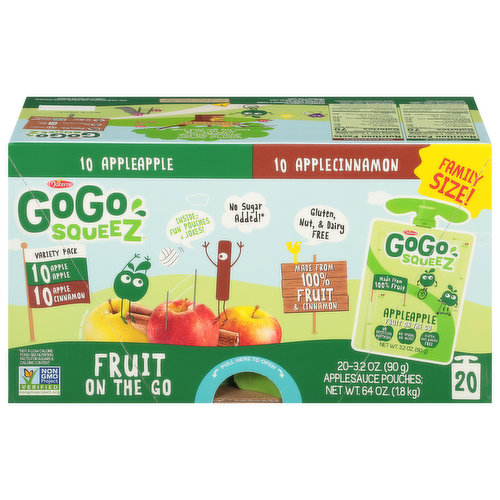 GoGo Squeez Applesauce, Fruit on the Go, Variety Pack, Family Size