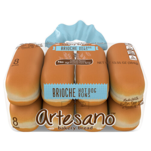 Artesano Hot Dog Buns, Brioche