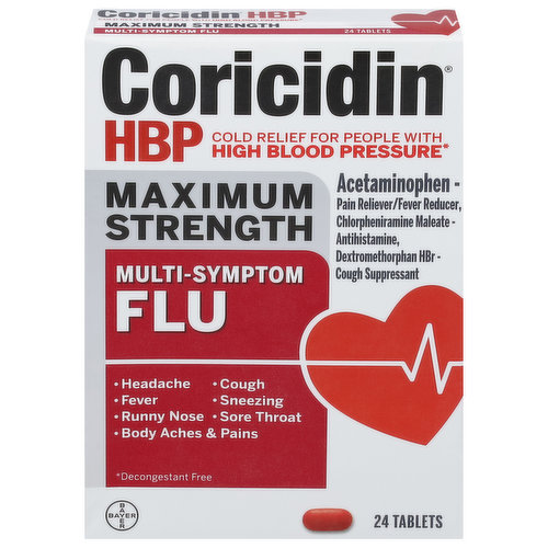 Coricidin Multi-Symptom Flu, Maximum Strength, Tablets