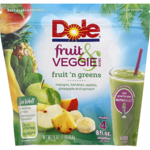 Dole Fruit & Veggie Blends, Fruit 'N Greens