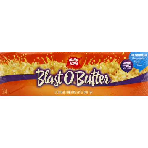 Jolly Time Microwave Popcorn, Blast O Butter, Ultimate Theatre Style Butter, 24 Pack