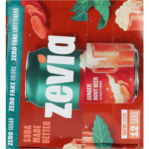 Zevia Zero Sugar Ginger Root Beer Soda