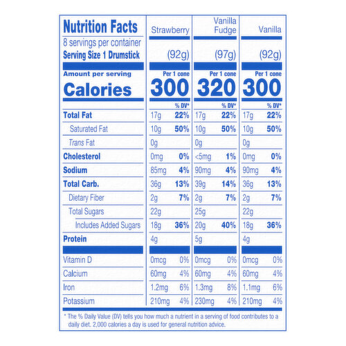 Drumstick Super Nugget Cones Variety Pack - Vanilla, Vanilla Fudge, Strawberry